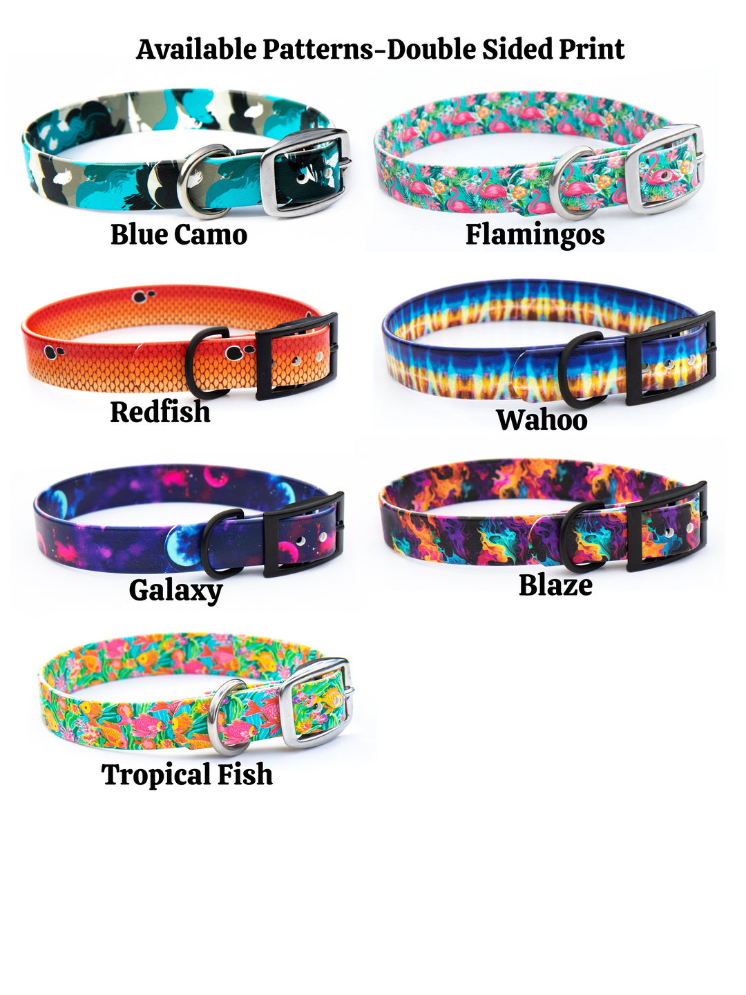 Patterned 1" Width BioThane® Martingale Collars