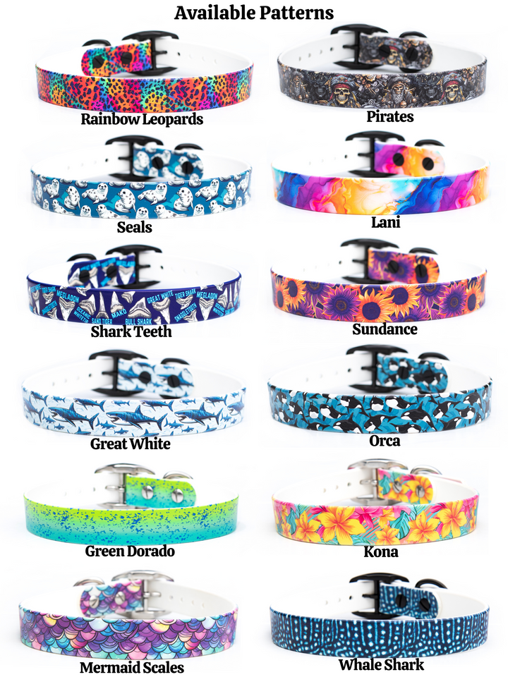 Fi Compatible Series 3/3+ Patterned BioThane® Collar With Personalized Nameplate