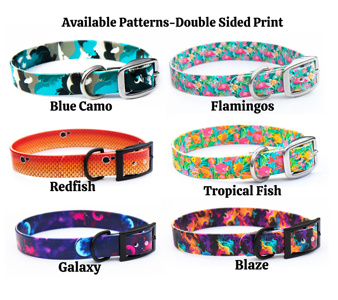 Patterned 1" Width BioThane® Martingale Collars