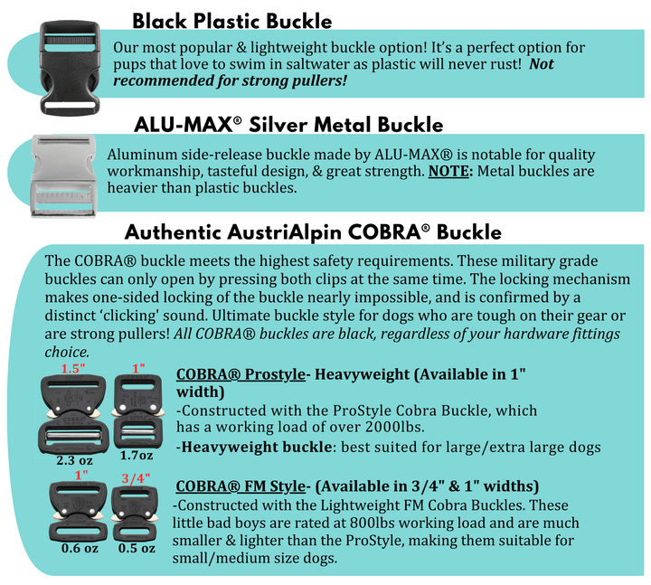 Adjustable Side Release Buckle Patterned BioThane® Collar