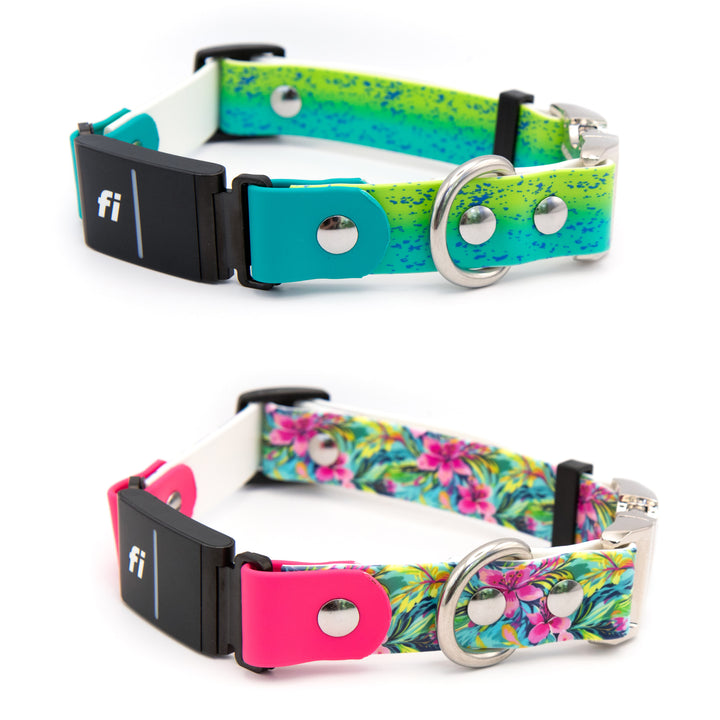 Fi Compatible 3/3+ Patterned BioThane® Collar With Quick Release Buckle