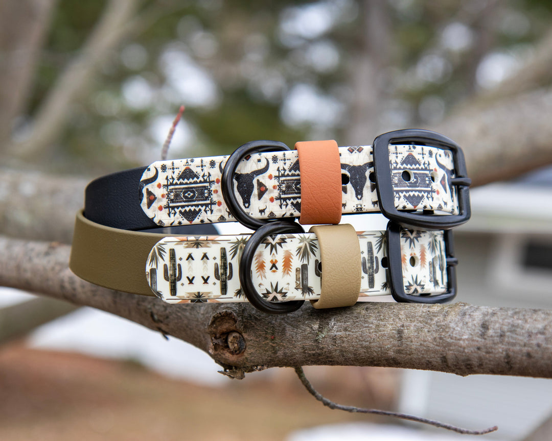 Western UV Printed BioThane Dog Collar | Waterproof Dog Gear