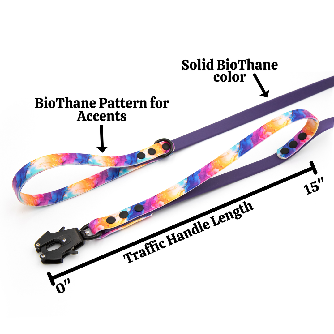 UV-Printed BioThane® Leash With Traffic Handle | Pick Your Pattern