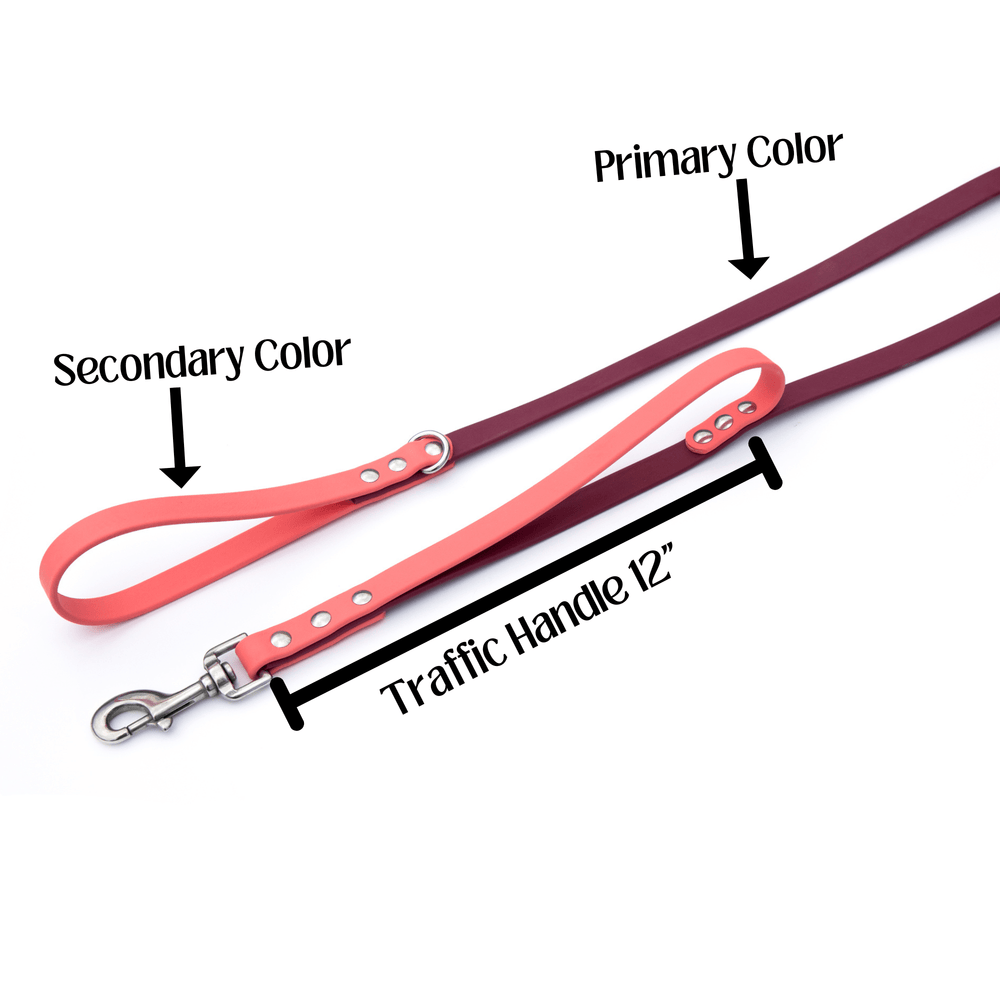 Two-toned BioThane Leash With Traffic Handle | SeaFlower Co