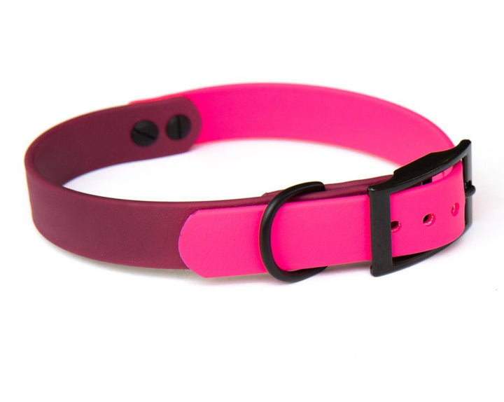 Pink & Wine Two Toned BioThane Collar | SeaFlower Co