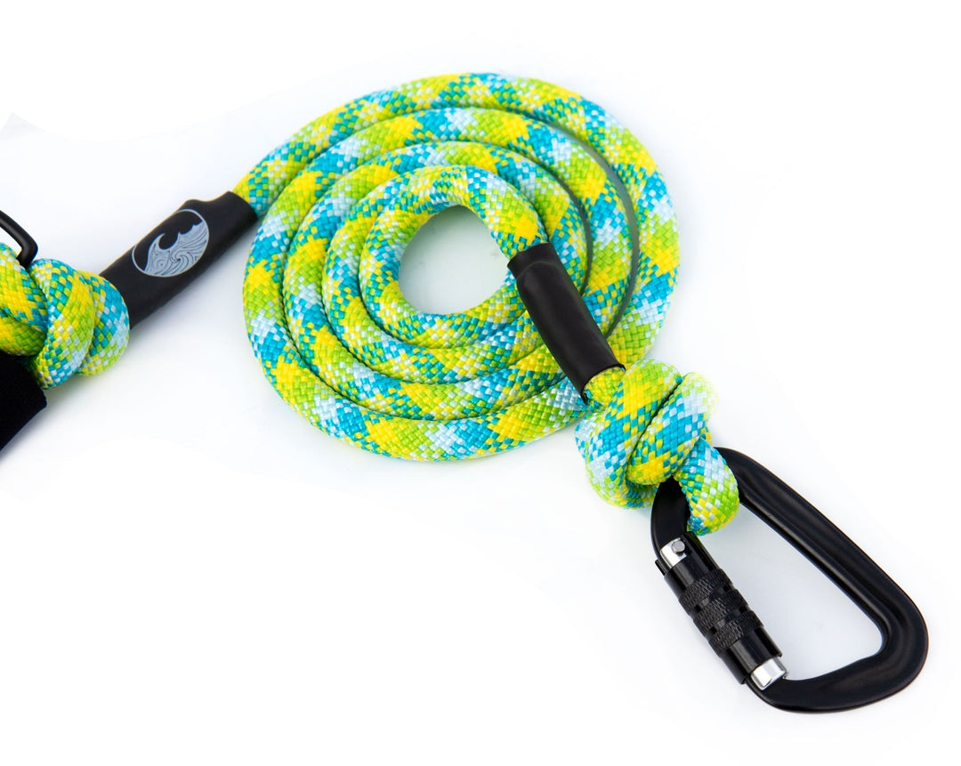 Green/Blue Multicolored Leash With Padded Handle | SeaFlower Co