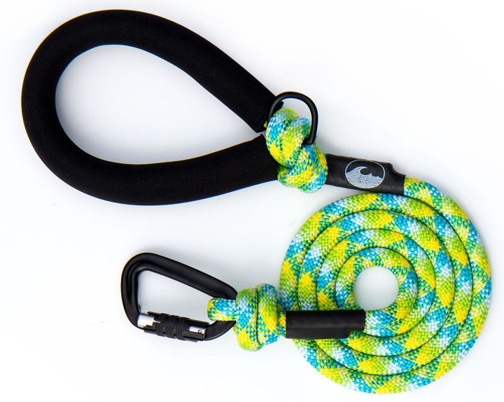 Green/Blue Multicolored Leash With Padded Handle | SeaFlower Co