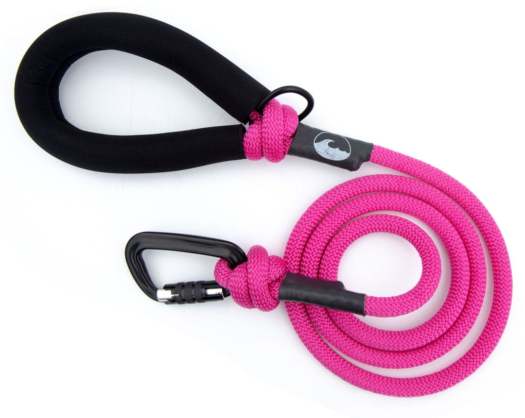 Fuchsia Rope Leash With Padded Handle | SeaFlower Co