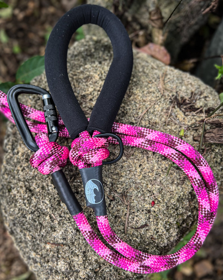 Pink Multicolored Rope Leash With Padded Handle | SeaFlower Co