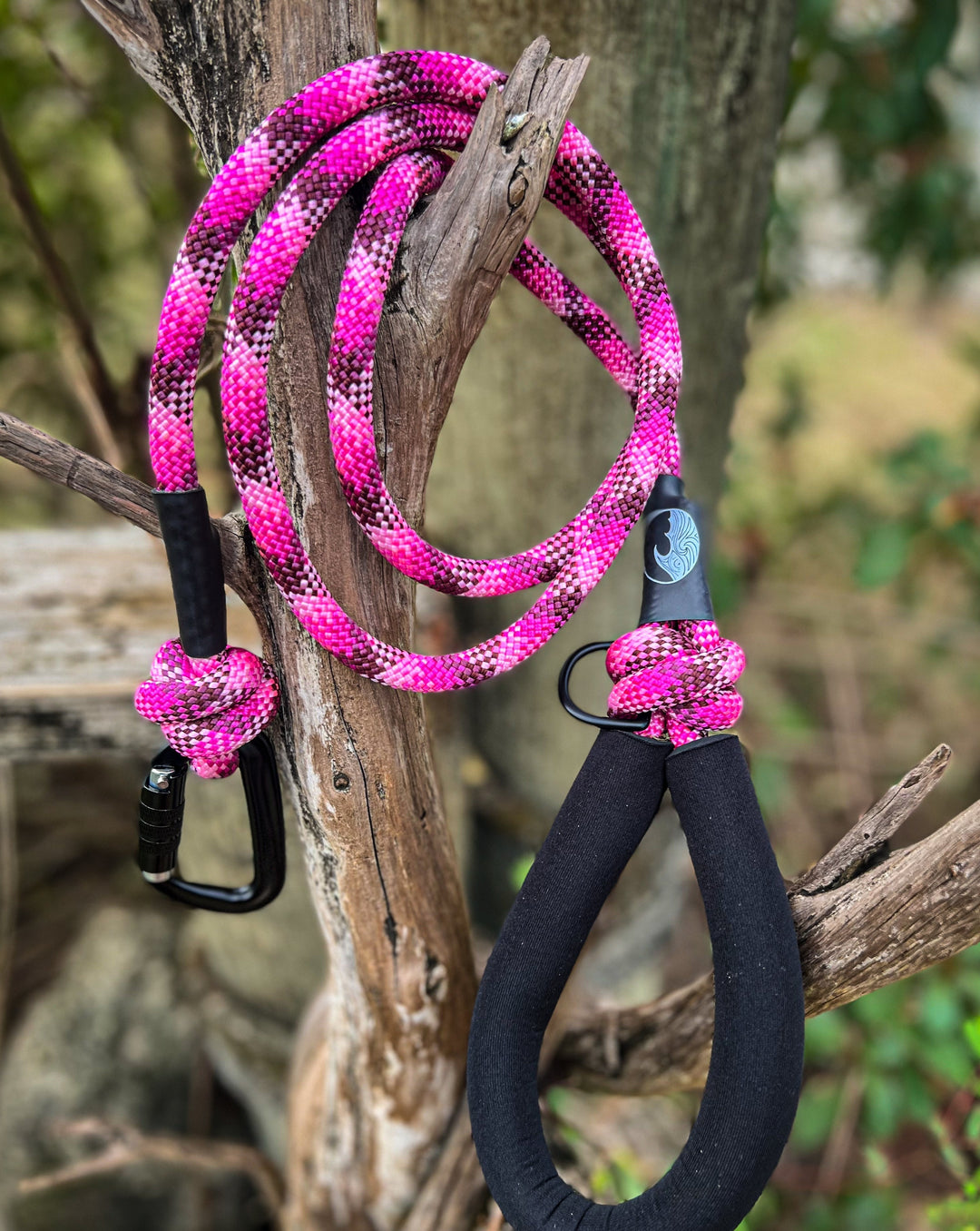 Pink Multicolored Rope Leash With Padded Handle | SeaFlower Co