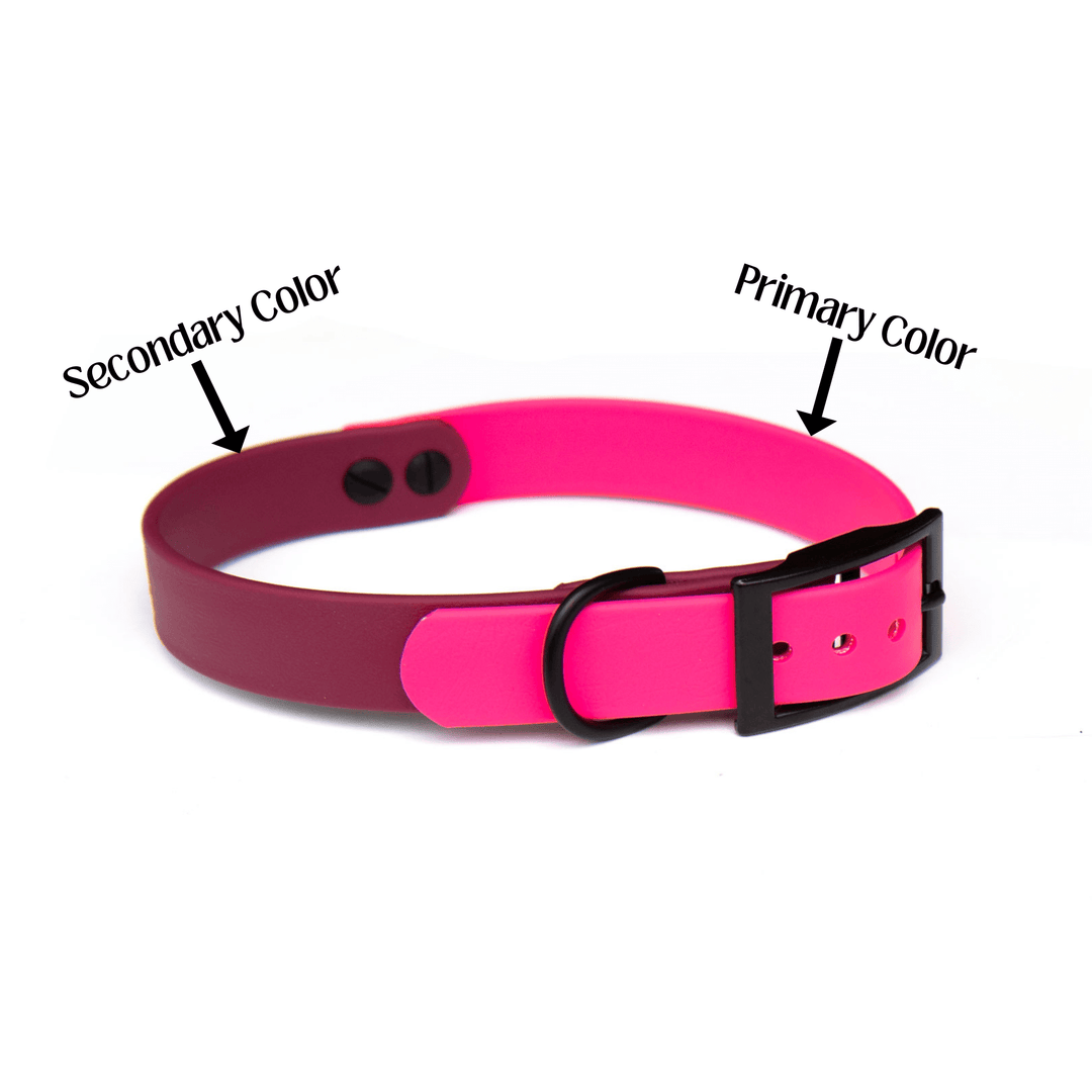Pink & Wine Two Toned BioThane Collar | SeaFlower Co